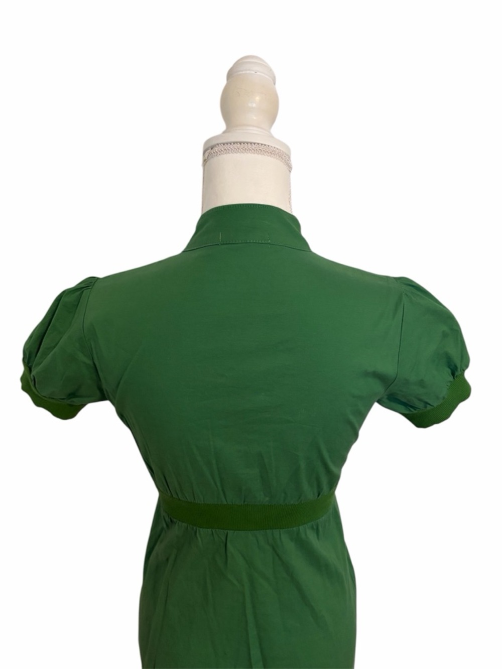 BeBop Green Short-Sleeve Empire-Waist Midi Summer Dress Women’s Small (fitted) - Picture 6 of 11